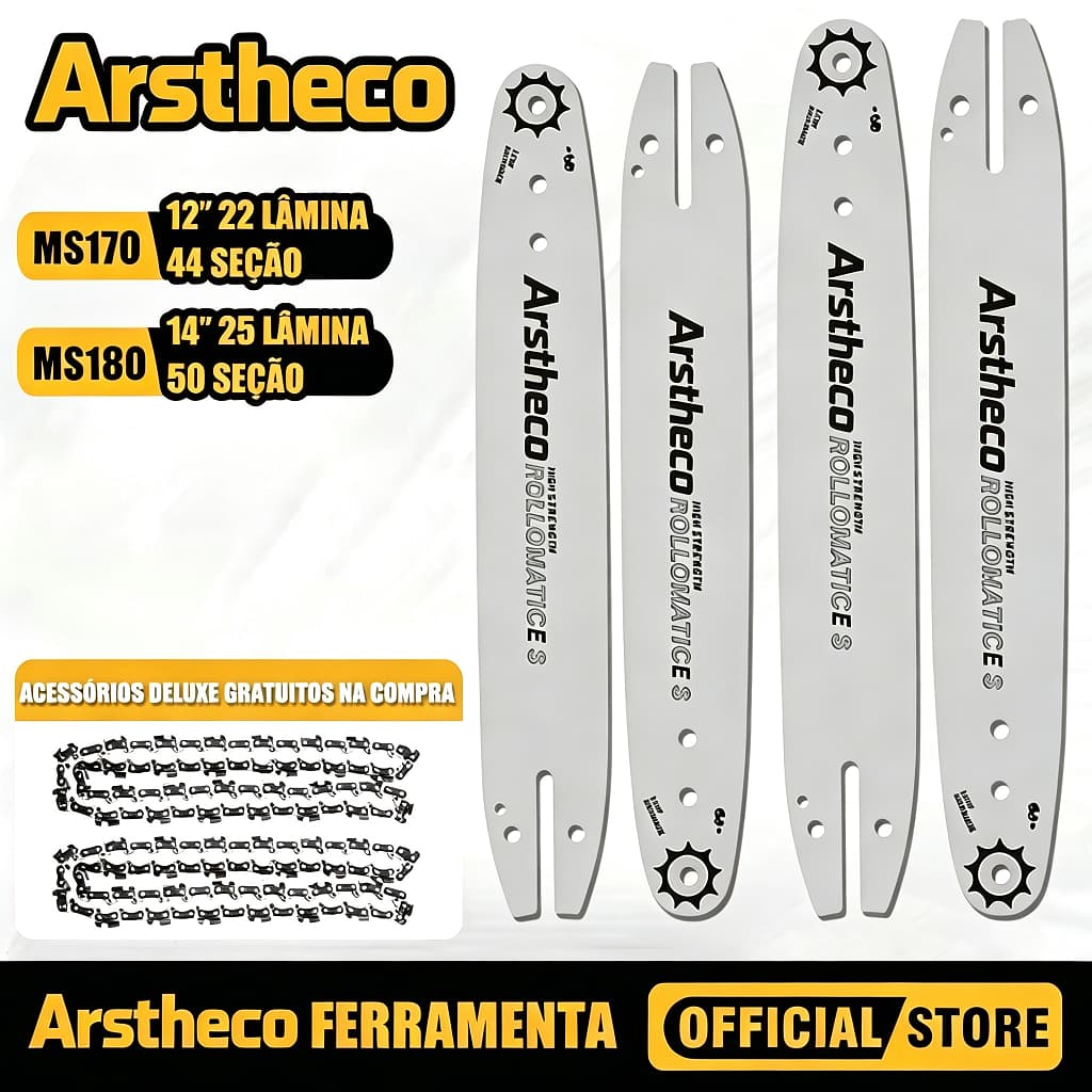 Sabre 12/14 Polegadas Rolante Para Motosserra Stihl 170/180+12/14 Polegadas Corrente 22/25 Dentes para