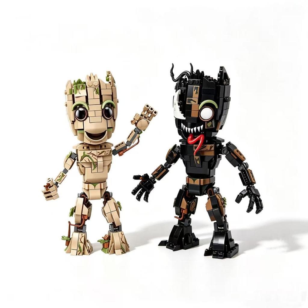 1000 peças Compatível com blocos LEGO 76249 Groot Preto Brinquedo de Montar para Crianças