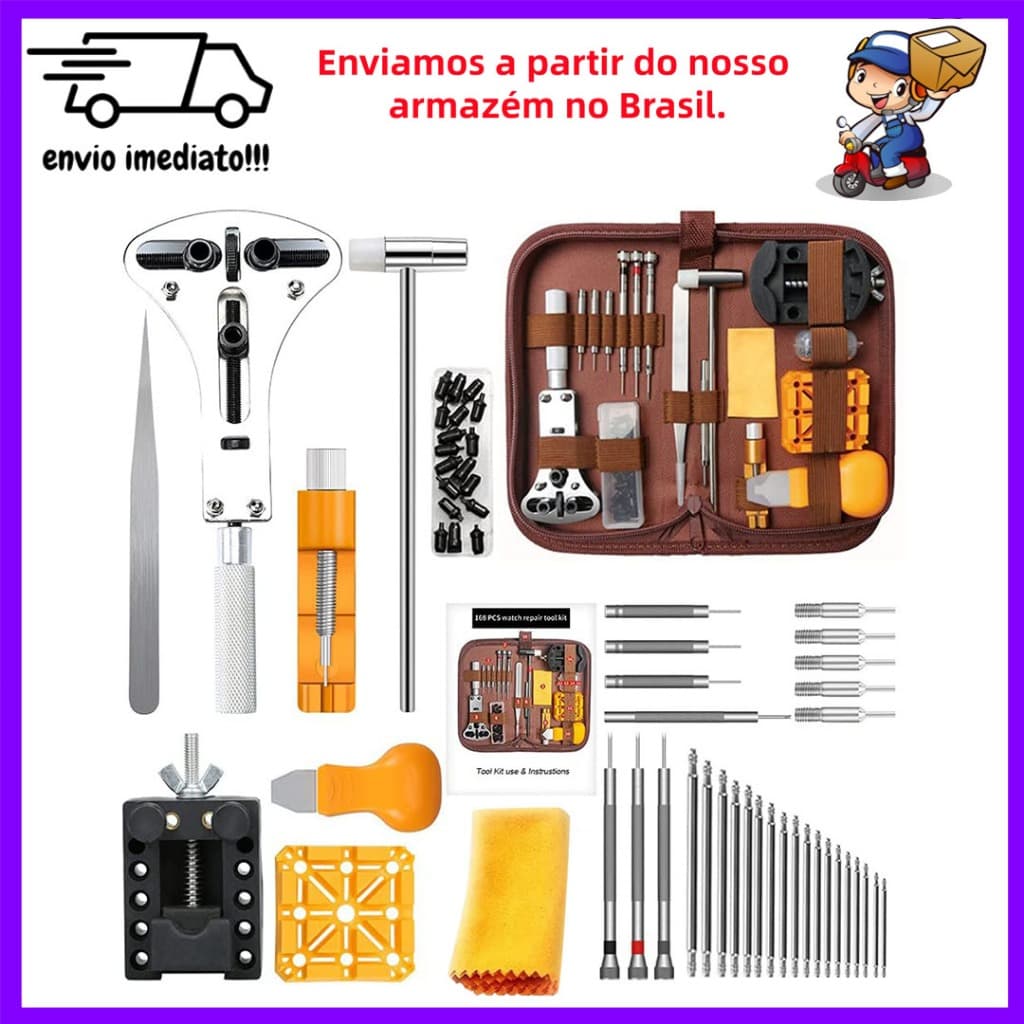 Conjunto De 168 Peças Kit De Reparo De Relógio Kit Completo De Ferramentas Para Relojoeiro