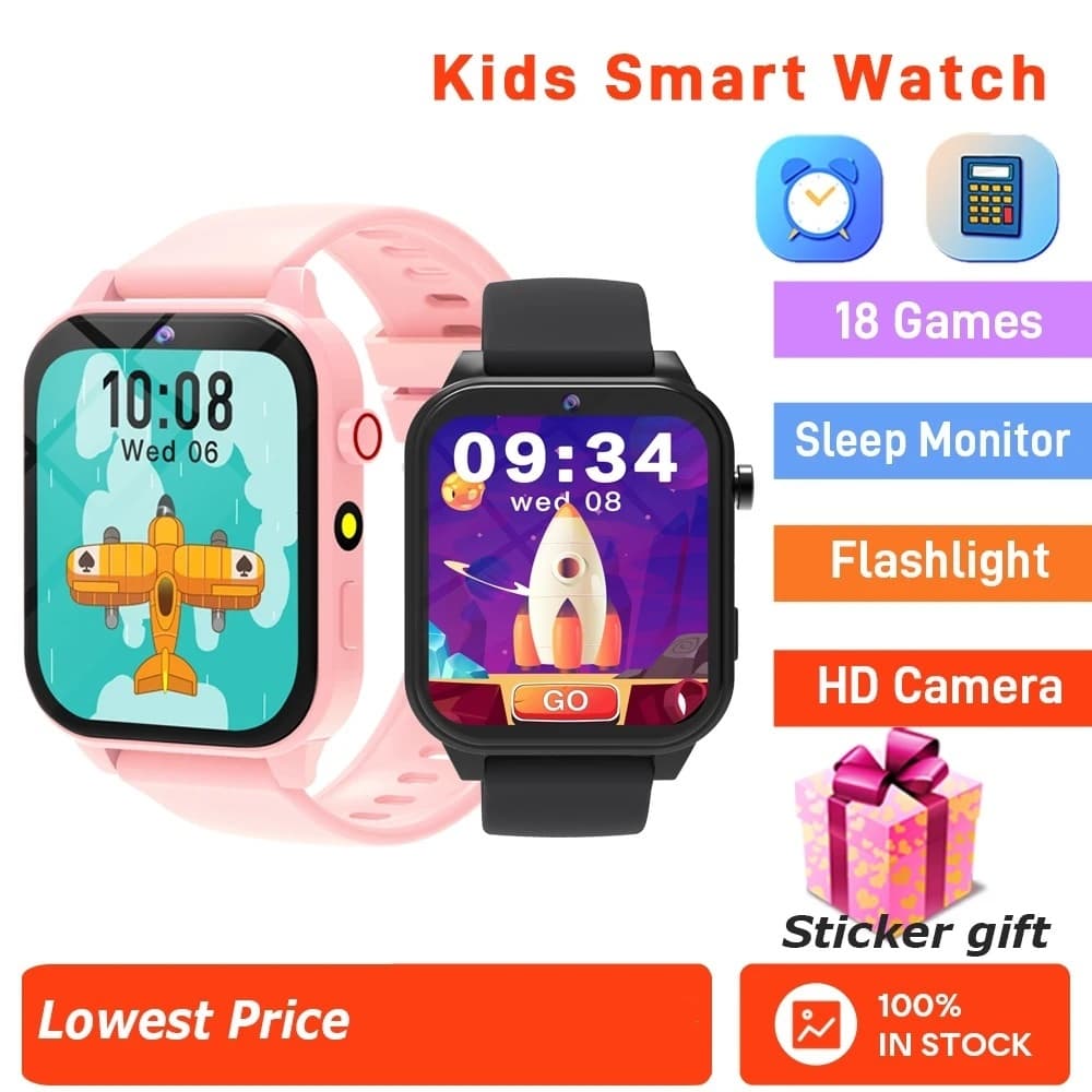 2026 Smartwatch Relógio Inteligente Infantil Multifuncional De Aprendizagem Com Câmera Frontal , Lanterna , 18 Jogos Edu
