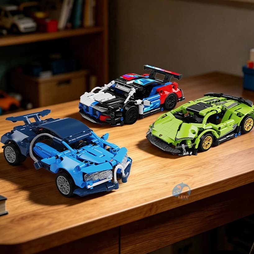 Super Carro de Corrida para Montar Bloco de Construção Compatível com Lego Presente Criança