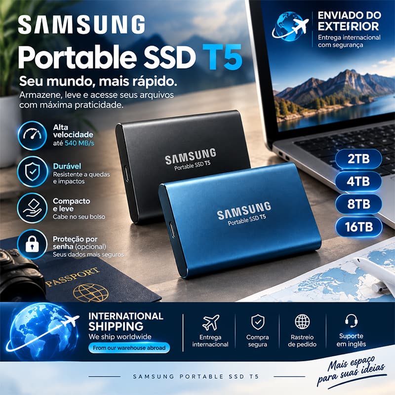 SSD Externo Alta Velocidade 2TB 4TB 8TB 16TB USB 3.1 Portátil Para PC e Notebook