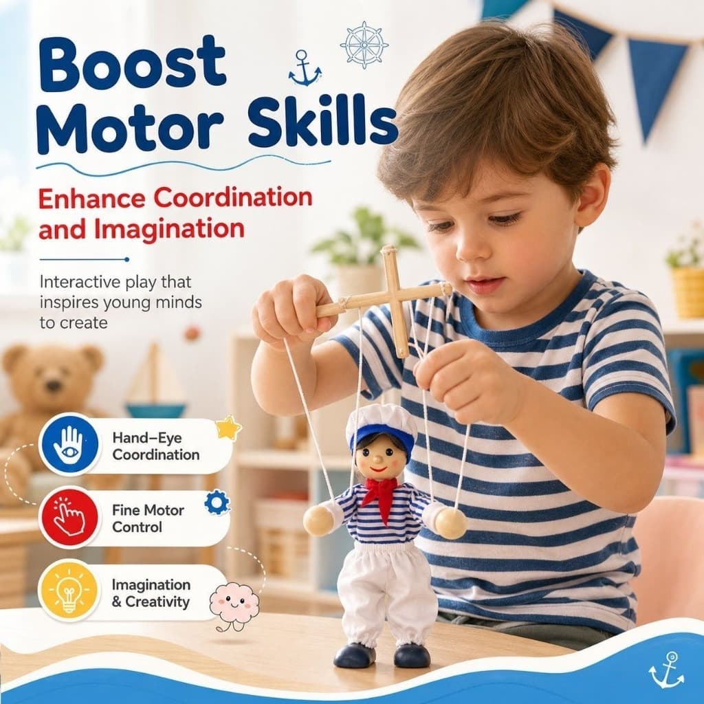 Corajosa linha portátil fantoche crianças puxar linha Retro brinquedos educação precoce brinquedos interativos educativo