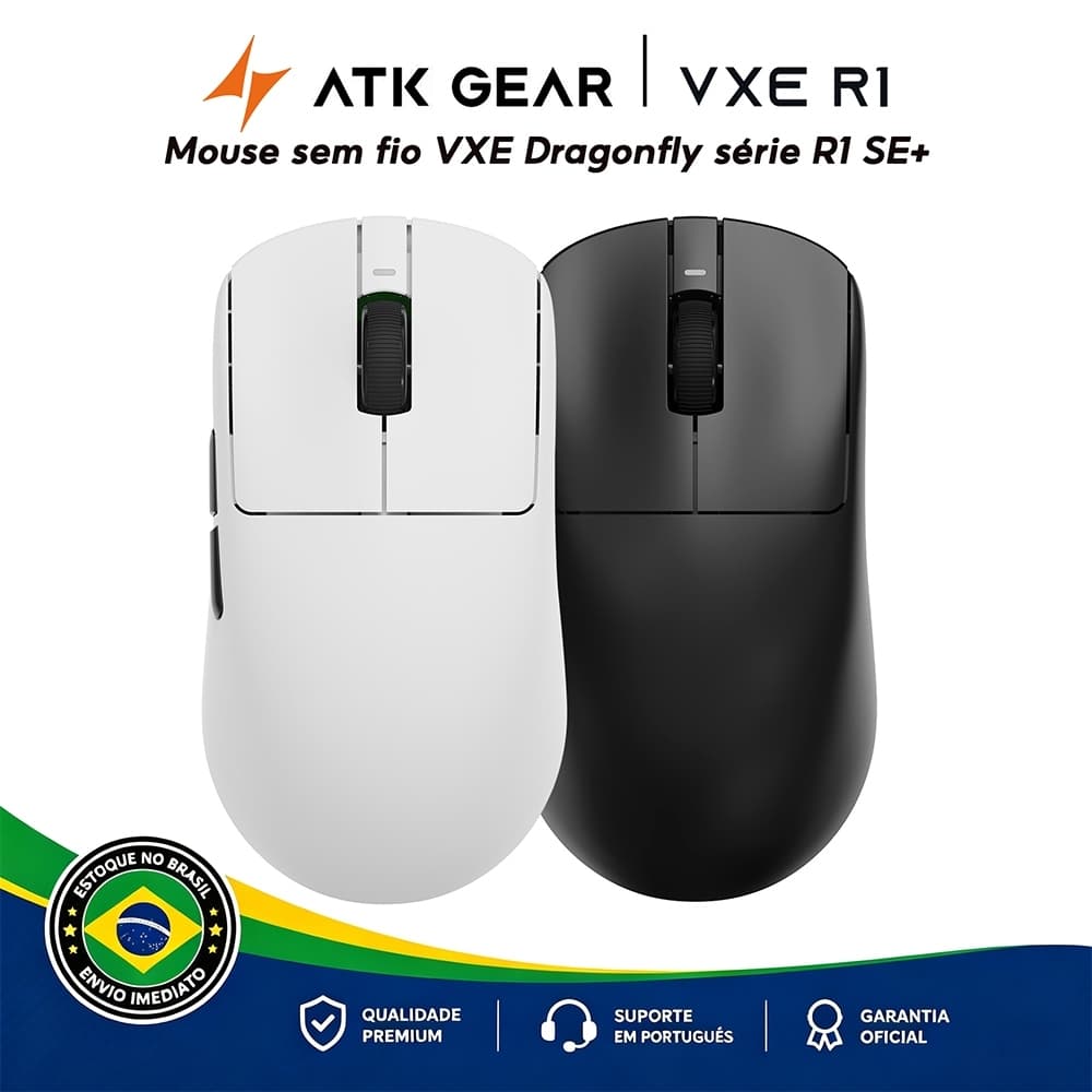 VXE R1 SE + Gaming Mouse Bluetooth Recarregável Gamer Paw3395 Leve Ergonômico Sem Fio Esport