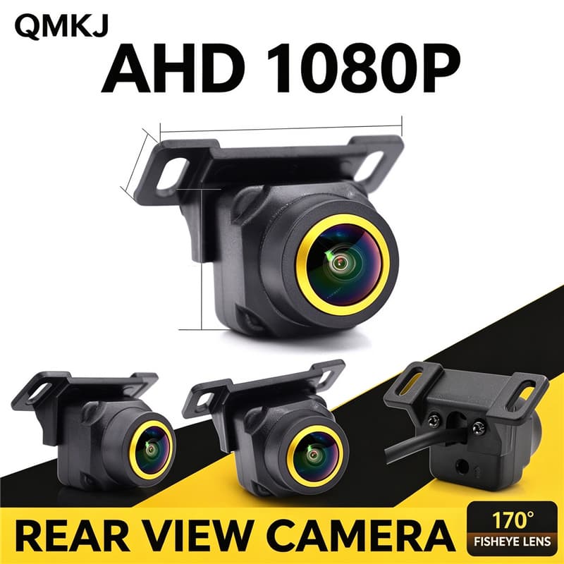 QMKJ AHD 1080P Câmera De Visão Traseira Do Carro Linha Guia De Trajetória Dinâmica 180 ° Backup Reversa À Prova D'água C