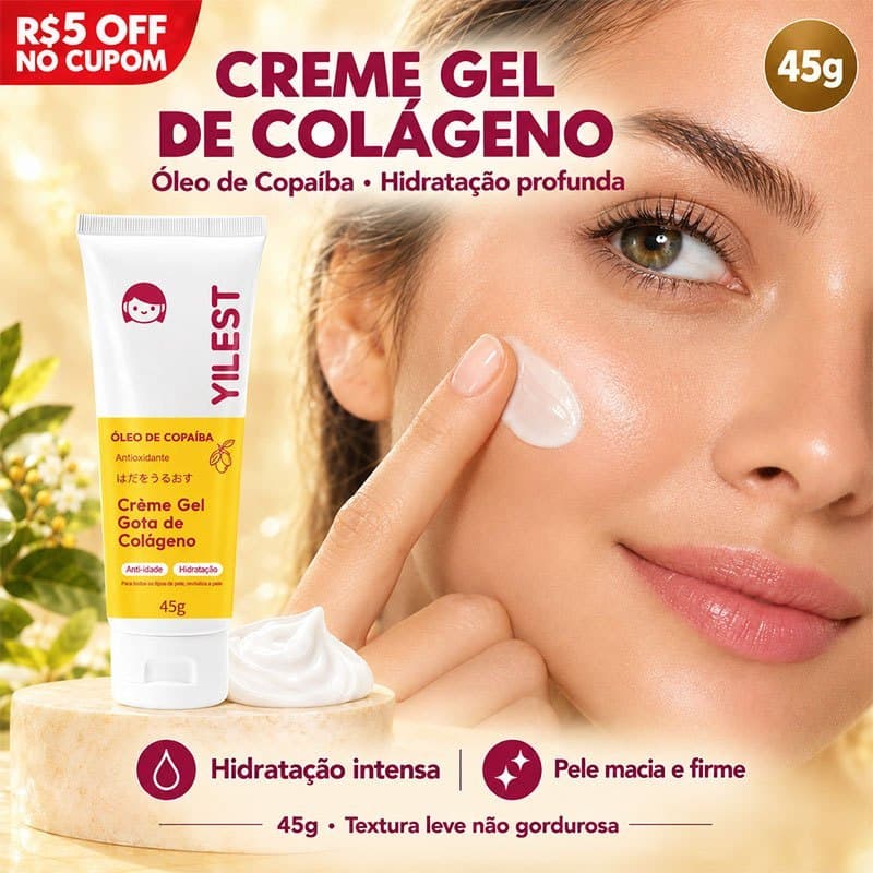 YILEST Colágeno creme facial anti rugas hidratante facial Anti idade Firmador ácido hialurônico pele mais brilhante 45g