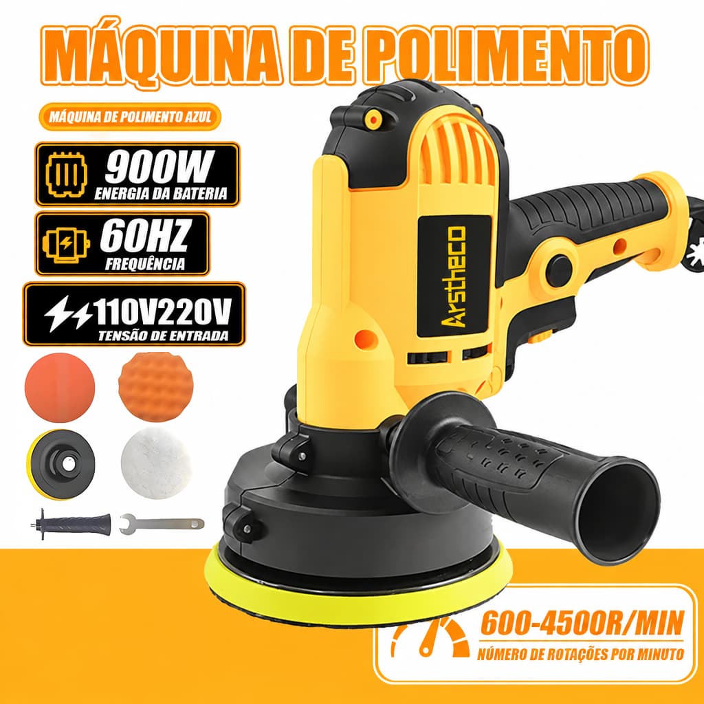 Politriz Lixadeira Automotiva 900W regulagem de velocidade 110V/220V 4500R/MIN 125mm Arstheco