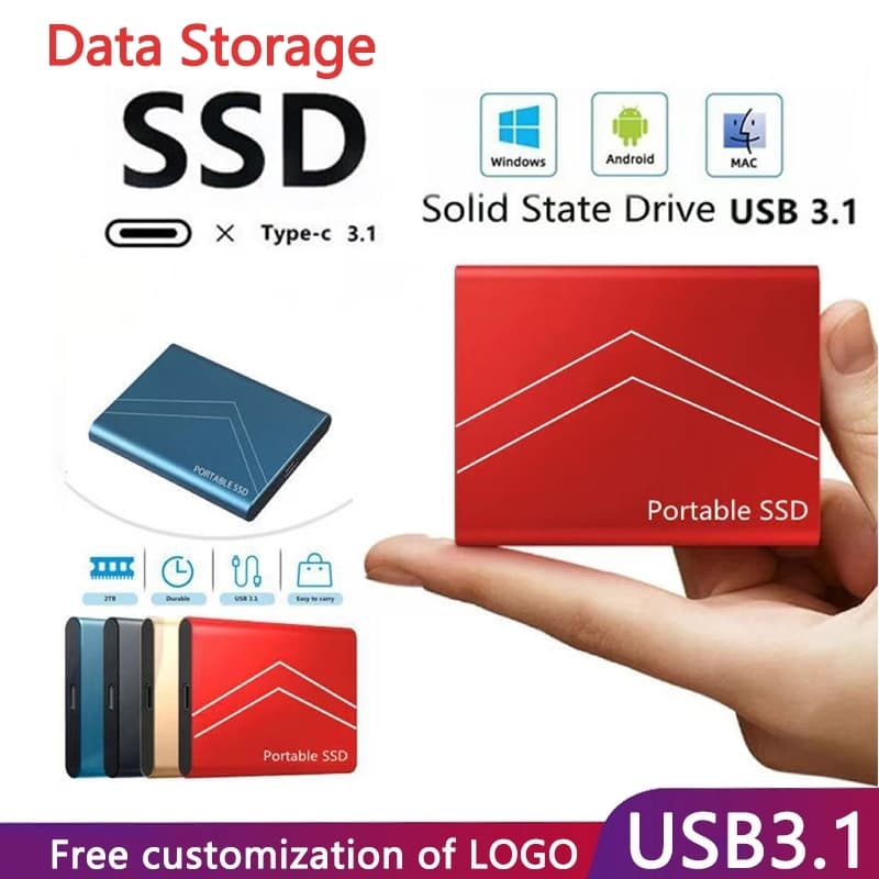 SSD externo portátil 1 TB 4 TB 8 TB 16 TB USB3.1 Tipo-C Disco rígido de armazenamento Universal para celular e computado