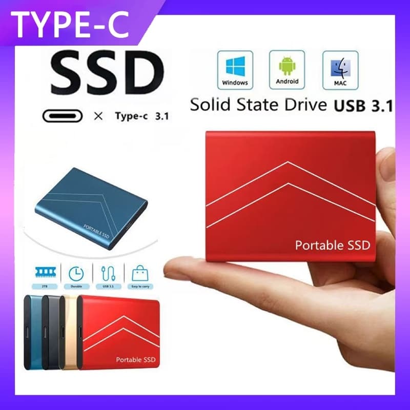 SSD móvel portátil 1 TB 4 TB 8 TB 16 TB USB3.1 tipo C unidade de estado sólido externa