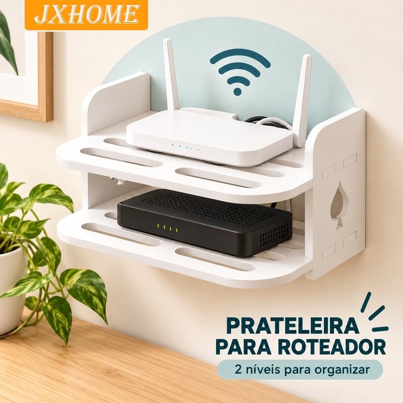 Prateleira MDF Suporte para Roteador Wifi Fixada na Parede Suporte Invisível