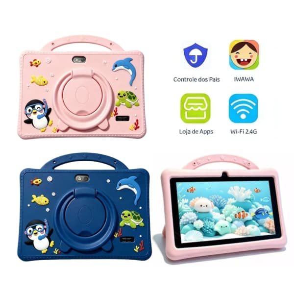 Novo 23cm tablet infantil Silicone resistente ao choque capa protetora com suporte rotativo sistema Android WIFI tablet