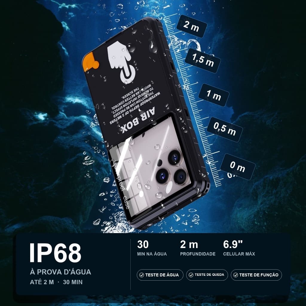 NAWIQI Capa de Celular à Prova D’água Universal IP68 Capinha Celular Impermeável iPhone 17 16 15 14 13 Pro Max Samsung