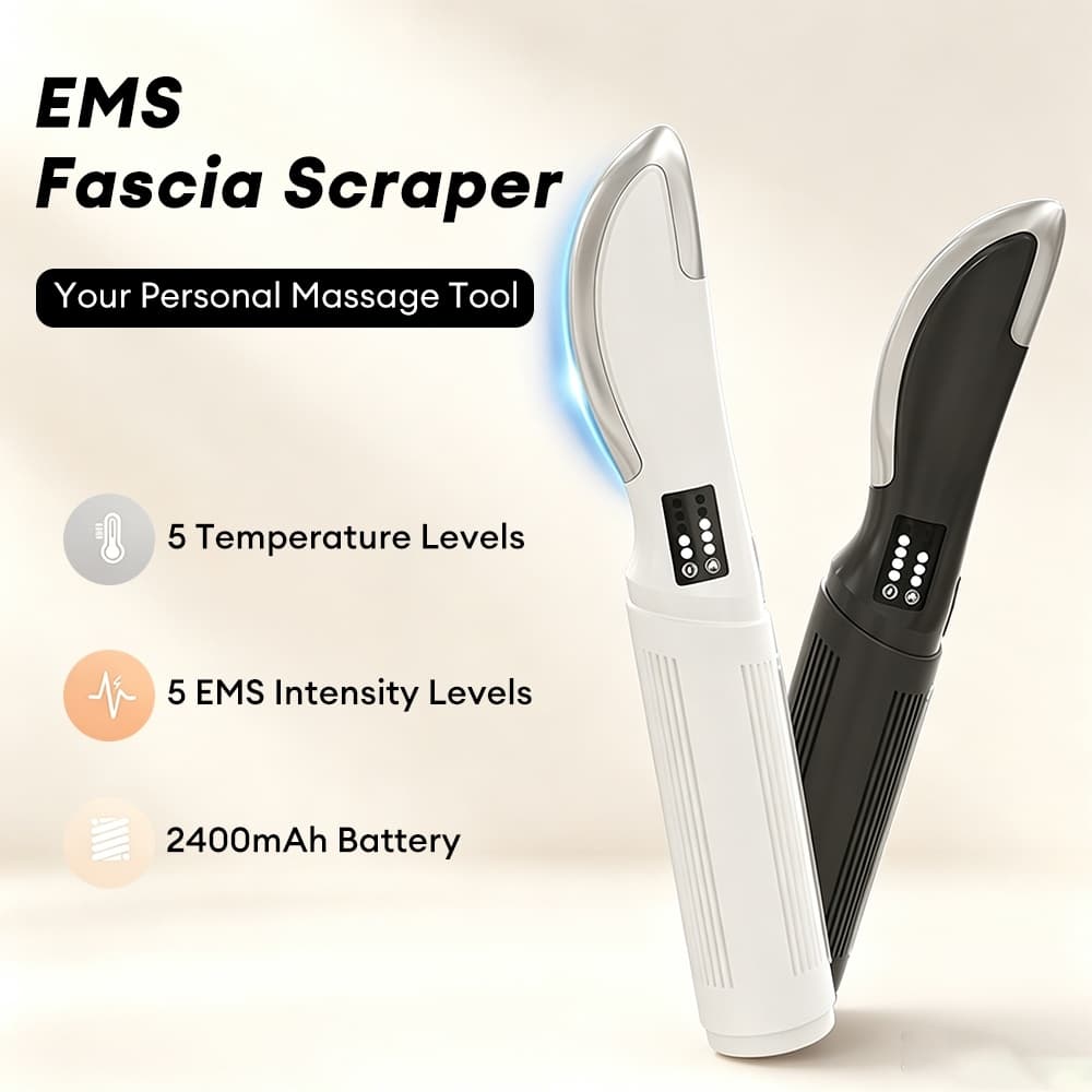 Facas Massageadoras De Fáscia Aquecimento Microcorrente Gua Sha Dispositivo De Massagem Muscular 5 Intensidades De-Confi