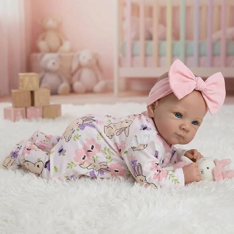 Bonecas Reborn 17 Polegada Bebê Realista Membros Articulados Boneca Olhos Abertos , De Corpo De Algodão Macio Bebês