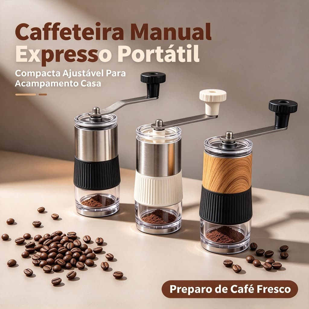Cafeteira Manual Expresso Portátil Compacta Para Acampamento Casa Preparo Café