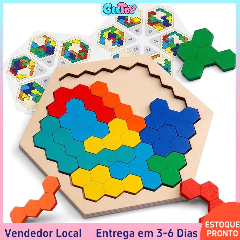 Quebra-Cabeça Colorido Brinquedo De Madeira De Alta Qualidade Tangram Brinquedos Educativos Para Crianças