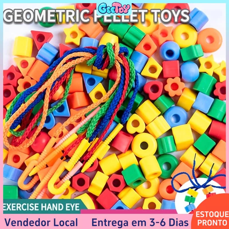 Beads de Lacre Arco-Íris, Brinquedo Montessori para Bebê e Criança Pequena, Brinde Educativo