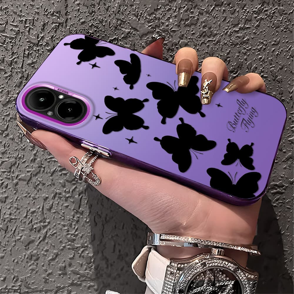 Capa Para Realme C67 4G Capinha De Silicone Anti Choque Roxo Celular Verde Estampada Criativa Case CY2779