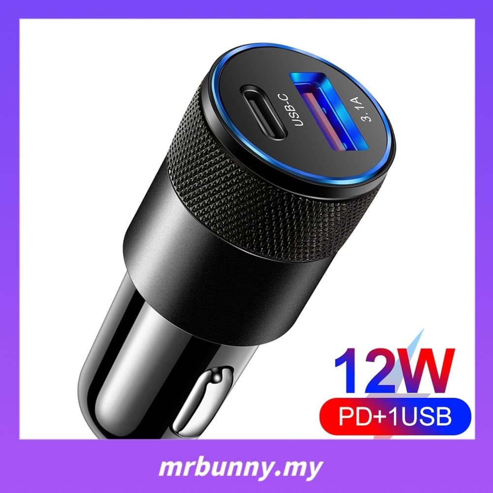 [MRBUNNY] Carregador De Carro USB 66W Carga Rápida 3.0 Type C Adaptador De Telefone De Carregamento Rápido