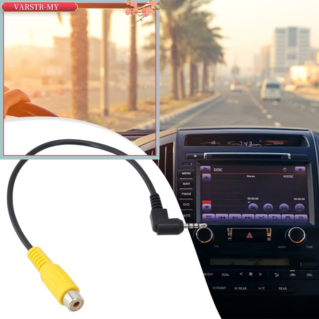 < VARSTR > RCA Para 2.5 Mm AV Conversor Cabo Câmera De Estacionamento Reversa De Visão Traseira Do Carro DVR De
