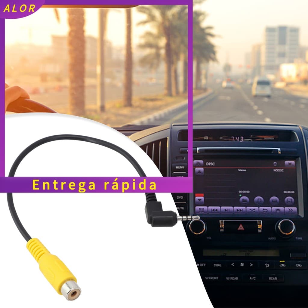 [ALOR] RCA Para 2.5 Mm AV Conversor Cabo Câmera De Estacionamento Reversa De Visão Traseira Do Carro DVR De