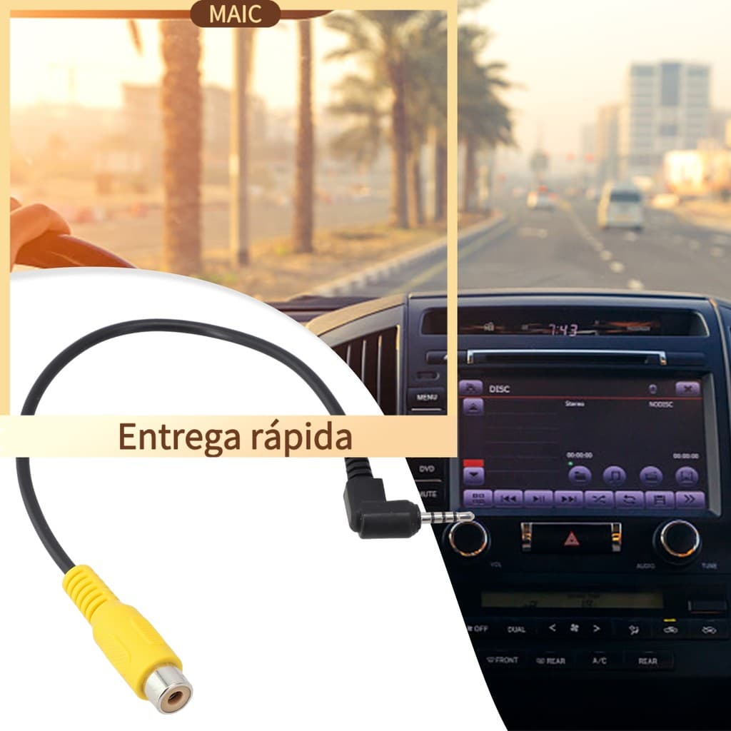 [MAIC] Cabo Conversor AV RCA Para 2.5 Mm Câmera De Estacionamento Reversa De Visão Traseira Do Carro DVR De