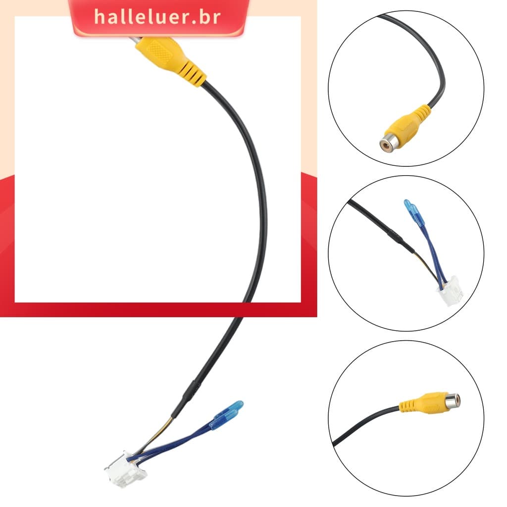 [HALE] Adaptador De Cabo De Câmera De Backup De Visão Traseira De 10 Pinos RCA Para DVD De Rádio Estéreo De Carro