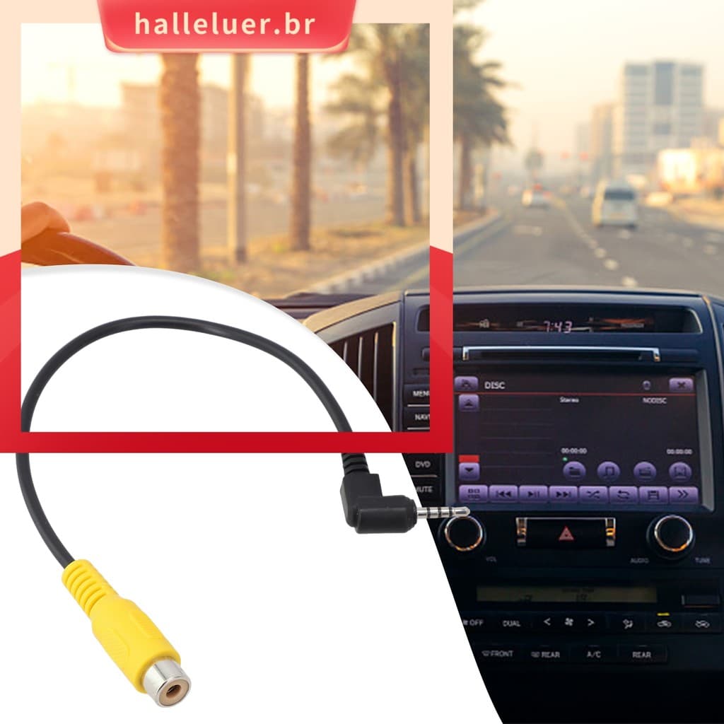 [HALE] RCA Para 2.5 Mm AV Conversor Cabo Câmera De Estacionamento Reversa De Visão Traseira Do Carro DVR De