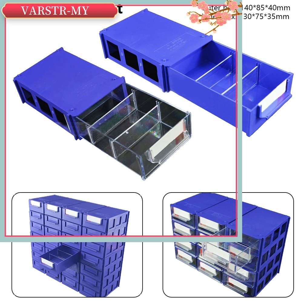 VARSTR 1PC Caixas De Armazenamento De Peças De Hardware De Plástico Empilháveis Caixa De Ferramentas De Parafusos Compon