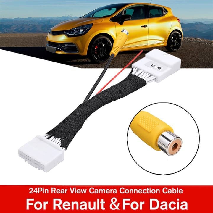 [BUHO] Fio Adaptador De Câmera De Visão Traseira De Carro De 24 Pinos Adequado Para Renault E Dacia