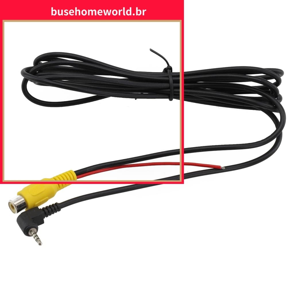 [BUHO] RCA Para 2.5 Mm AV Conversor Cabo Câmera De Estacionamento Reversa De Visão Traseira Do Carro DVR De