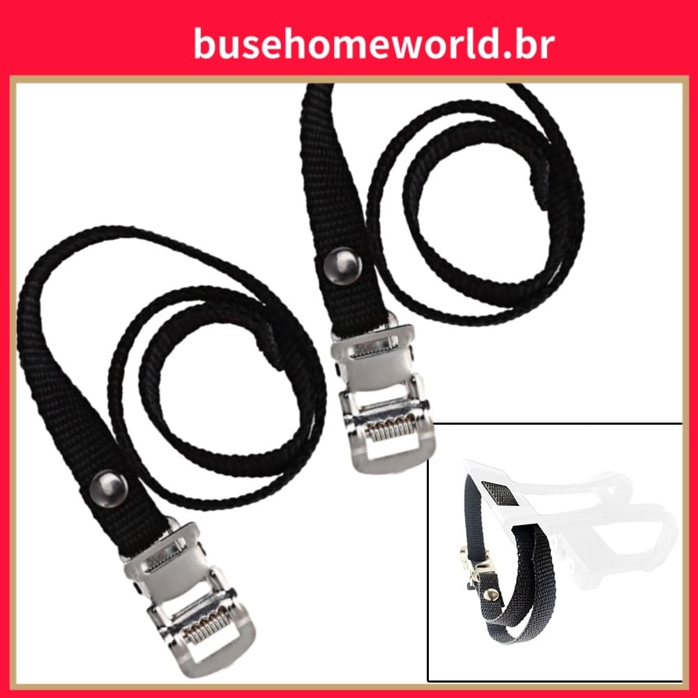 [BUHO] 2 Peças De Alças Para Pedal De Bicicleta Ergométrica , Alça , Fivela De Metal Ajustável