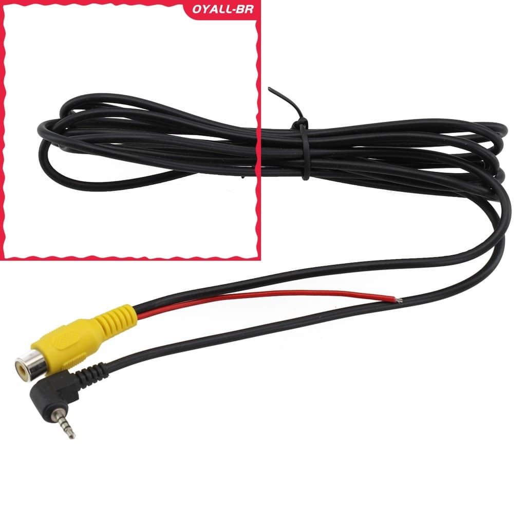 < OYALL > RCA Para 2.5 Mm AV Conversor Cabo Câmera De Estacionamento Reversa De Visão Traseira Do Carro DVR De
