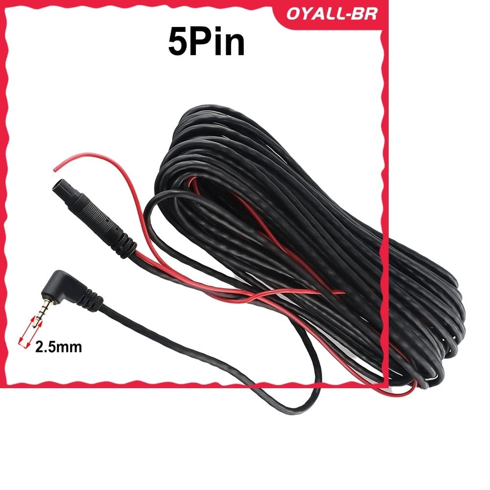 < OYALL > 9M-9.2M Carro DVR Câmera De Visão Traseira De Backup Cabo De Extensão De 2.5 Mm Fio De 5 Pinos