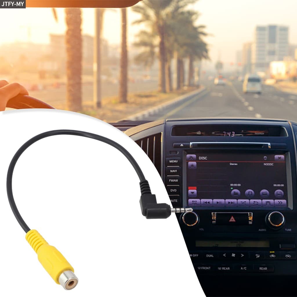 Para RCA 2.5mm AV Conversor Cabo Visão Traseira Do Carro Câmera De Estacionamento Reversa DVR