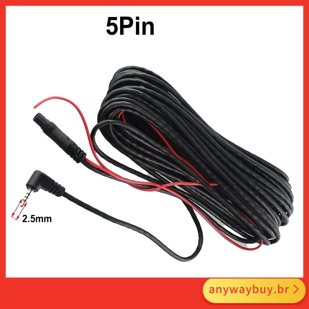 < Ay > 9M-9.2M Carro DVR Backup Vista Traseira 2.5mm Cabo De Extensão Fio De 5 Pinos ❀