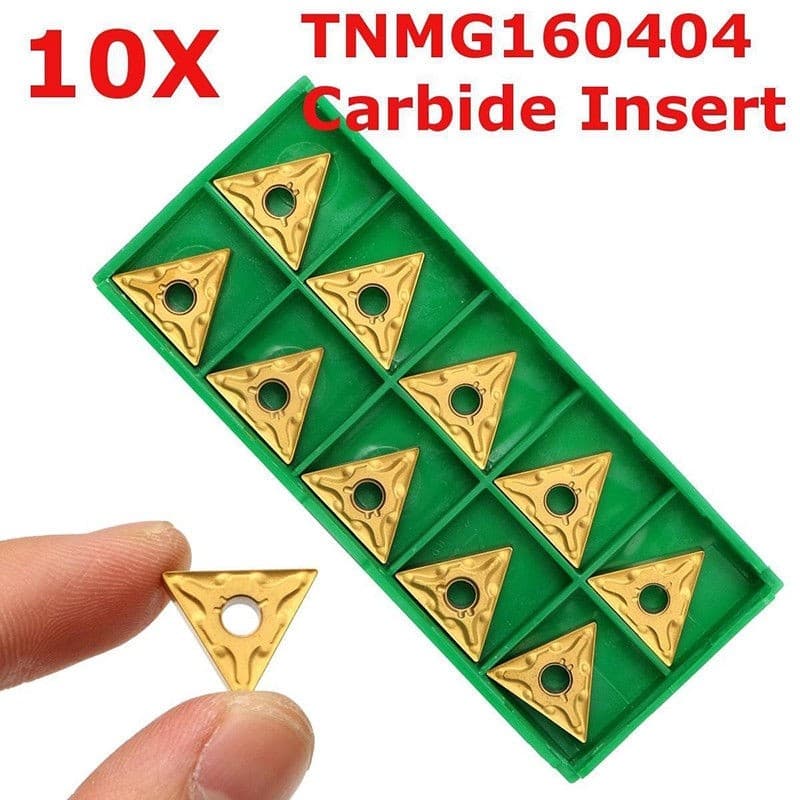 < AYAY > 10 Unidades/Caixa Pontas Triangulares De Carboneto De Torno Dourado Inserções Ferramentas De Corte TNMG 160404 