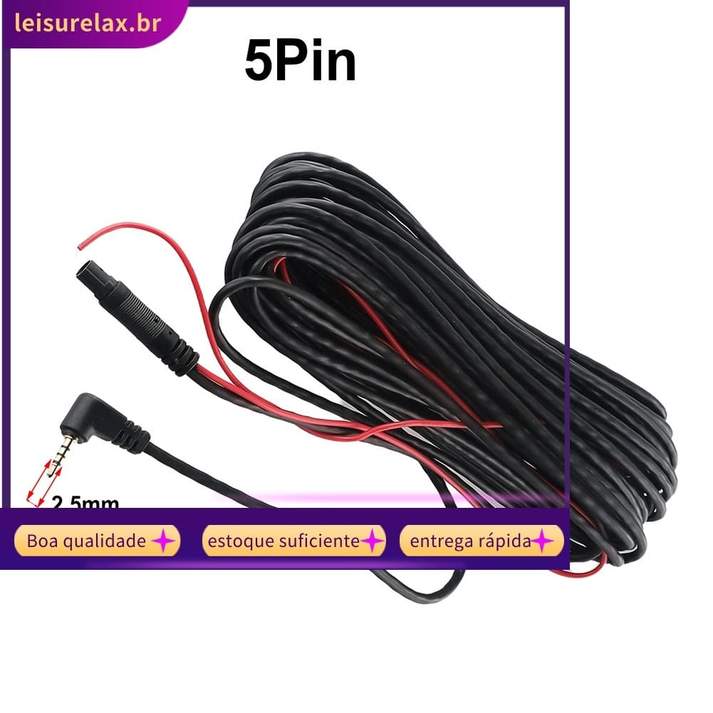 < SULA > 9M-9.2M Carro DVR Câmera De Visão Traseira De Backup Cabo De Extensão De 2.5 Mm Fio De 5 Pinos