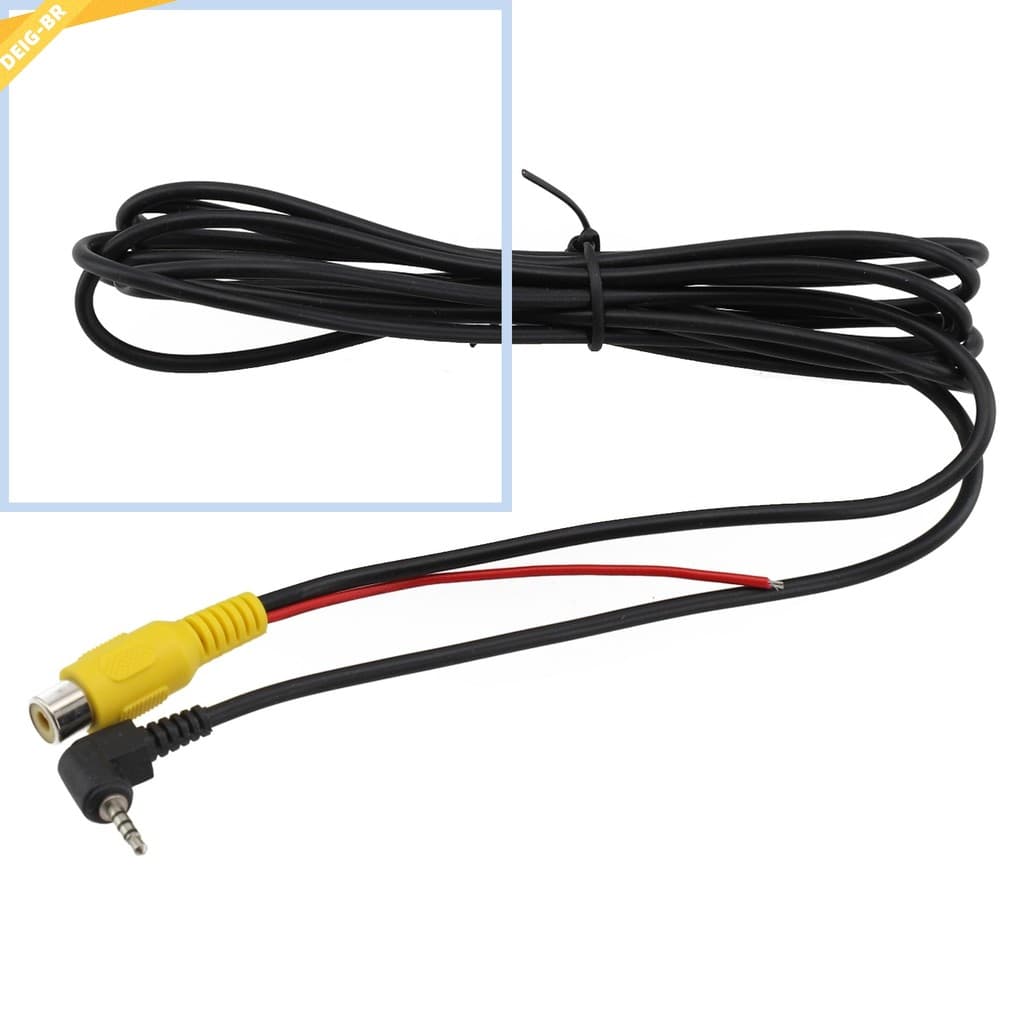Prosperityusdeig-RCA Para Cabo Conversor AV De 2.5 Mm Câmera De Estacionamento Reversa De Visão Traseira Do Carro DVR De