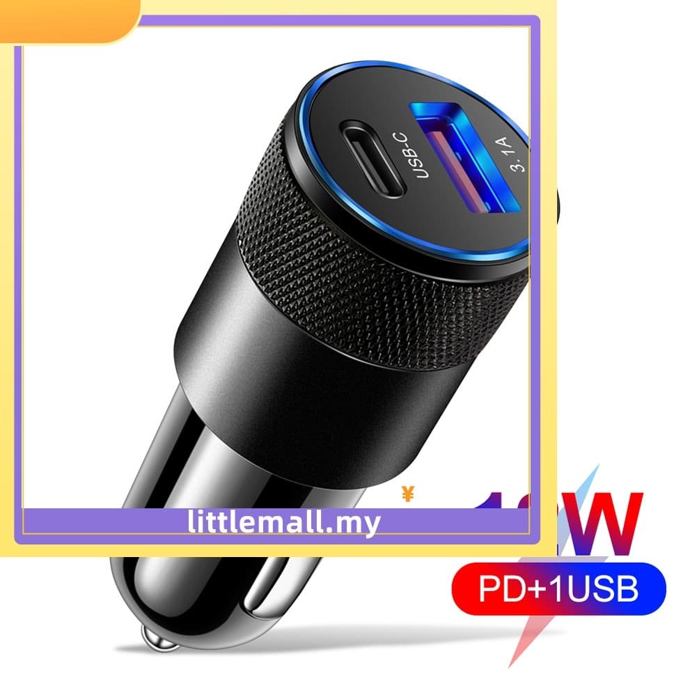 [LLMA] Carregador De Carro USB 66W Carga Rápida 3.0 Type C Adaptador De Telefone De Carregamento Rápido