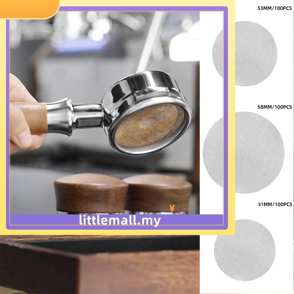 [LLMA] 51mm , 53mm , 58mm 100 Unidades De Papel De Filtros De Tigela De Pó De Café Para Cafeteira Expresso