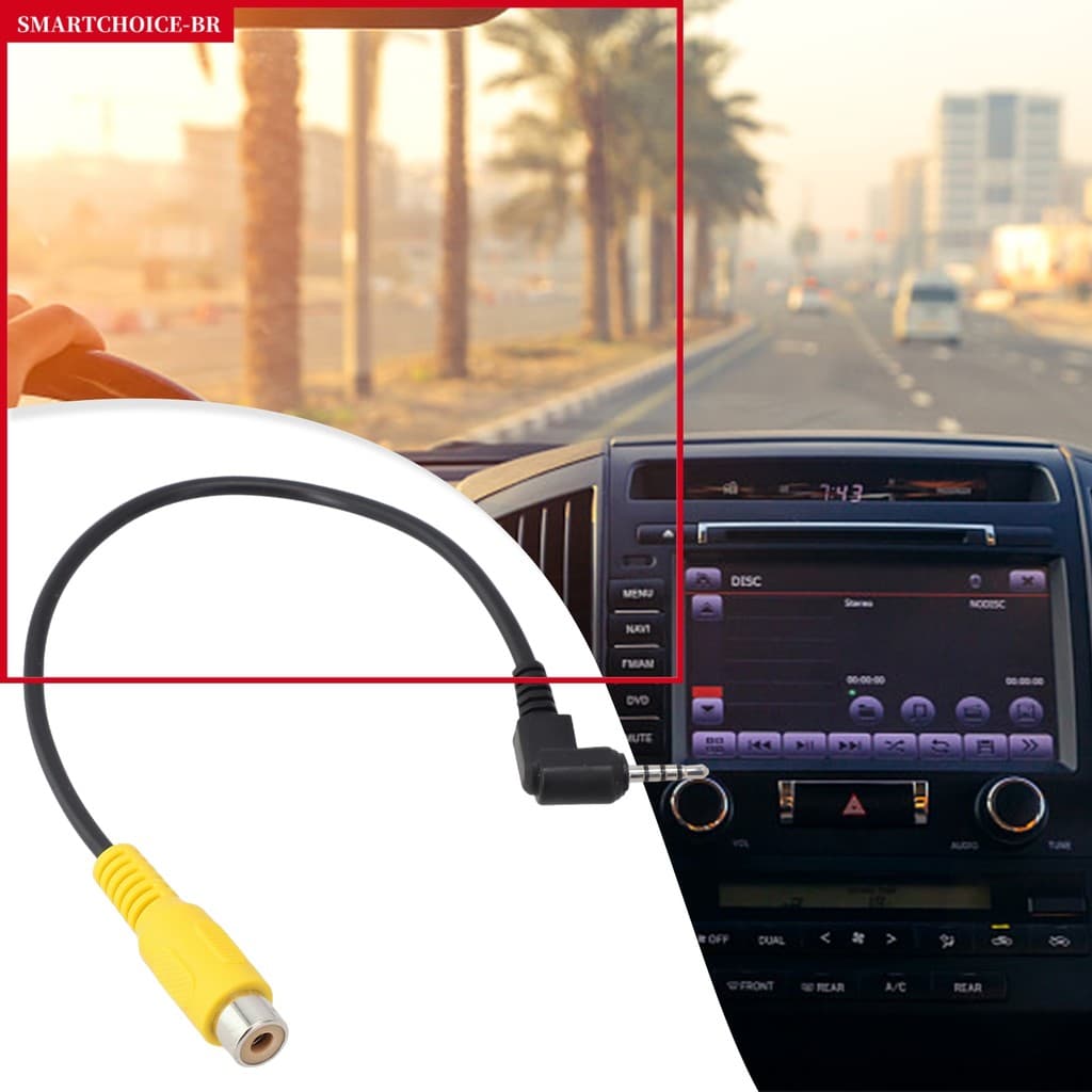 Cabo Conversor AV De Venda Quente RCA Para 2.5 Mm Câmera De Estacionamento Reversa De Visão Traseira Do Carro DVR De