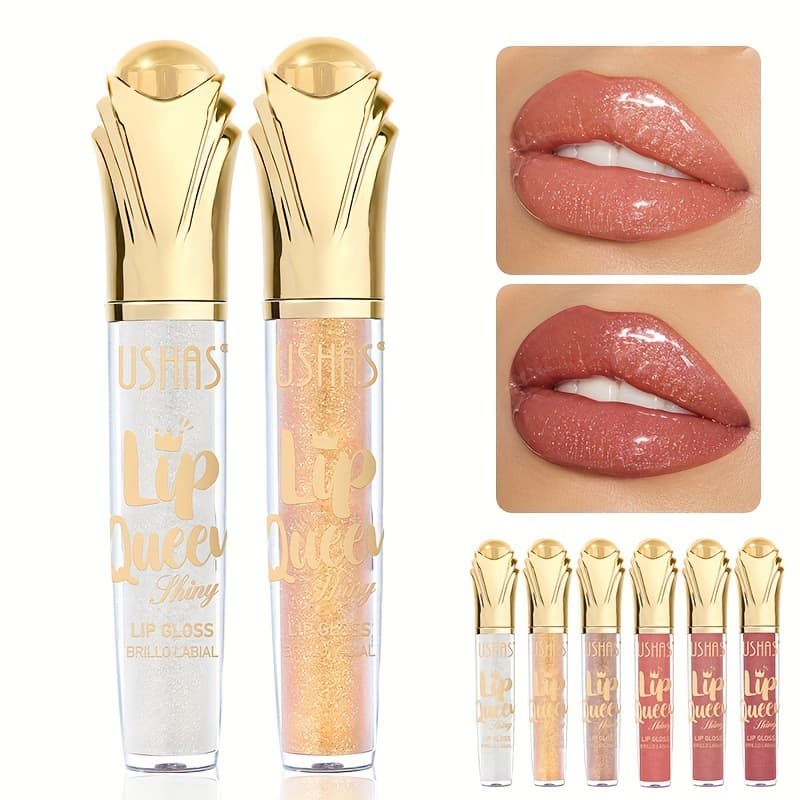 Brilho Labial De Maquiagem Brilhante Polarizado USHAS , 0.18 Onças , De Longa Duração , Hidratante