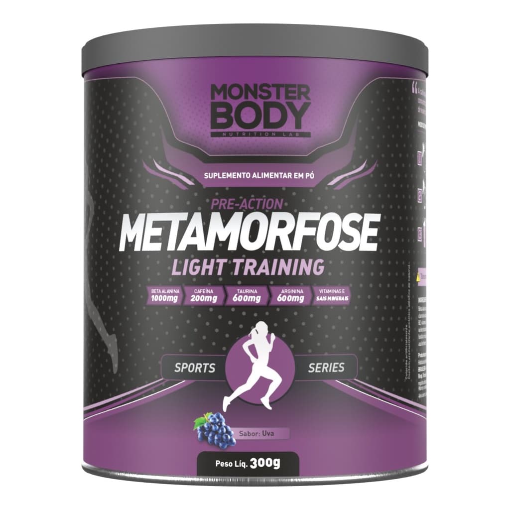 Metamorfose Beta Alanina - Cafeína - Arginina + Associações 300g - Pré Treino - Energia