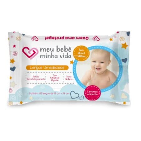 Lenço Umedecido Meu Bebê Minha Vida - KIT COM 6 PCT - 240 LENÇOS