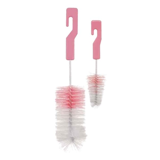 Kit 2 Escovas P/ Lavar Mamadeira Bico Garrafa Bebe e copos de Nylon para bebe
