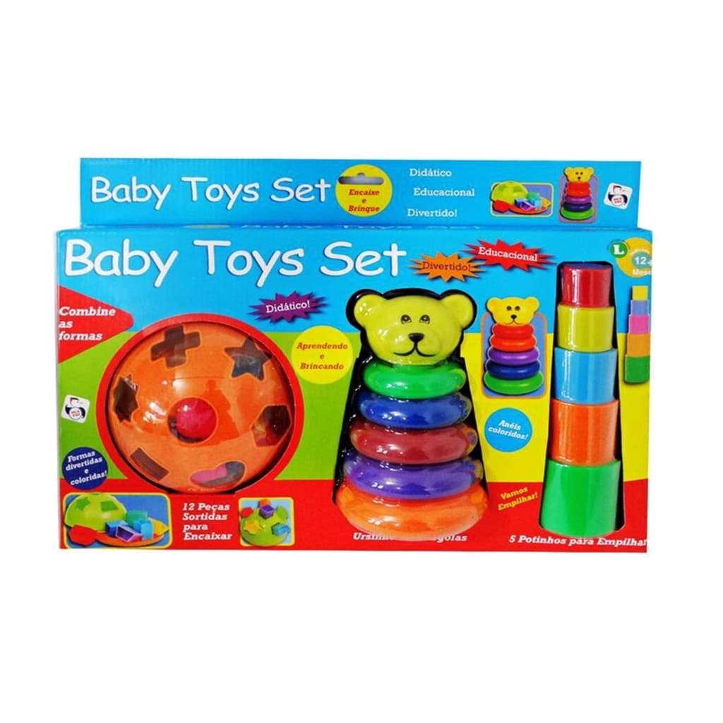 Brinquedo didático educativo divertido para bebe brinquedo de encaixe baby toys set pica pau