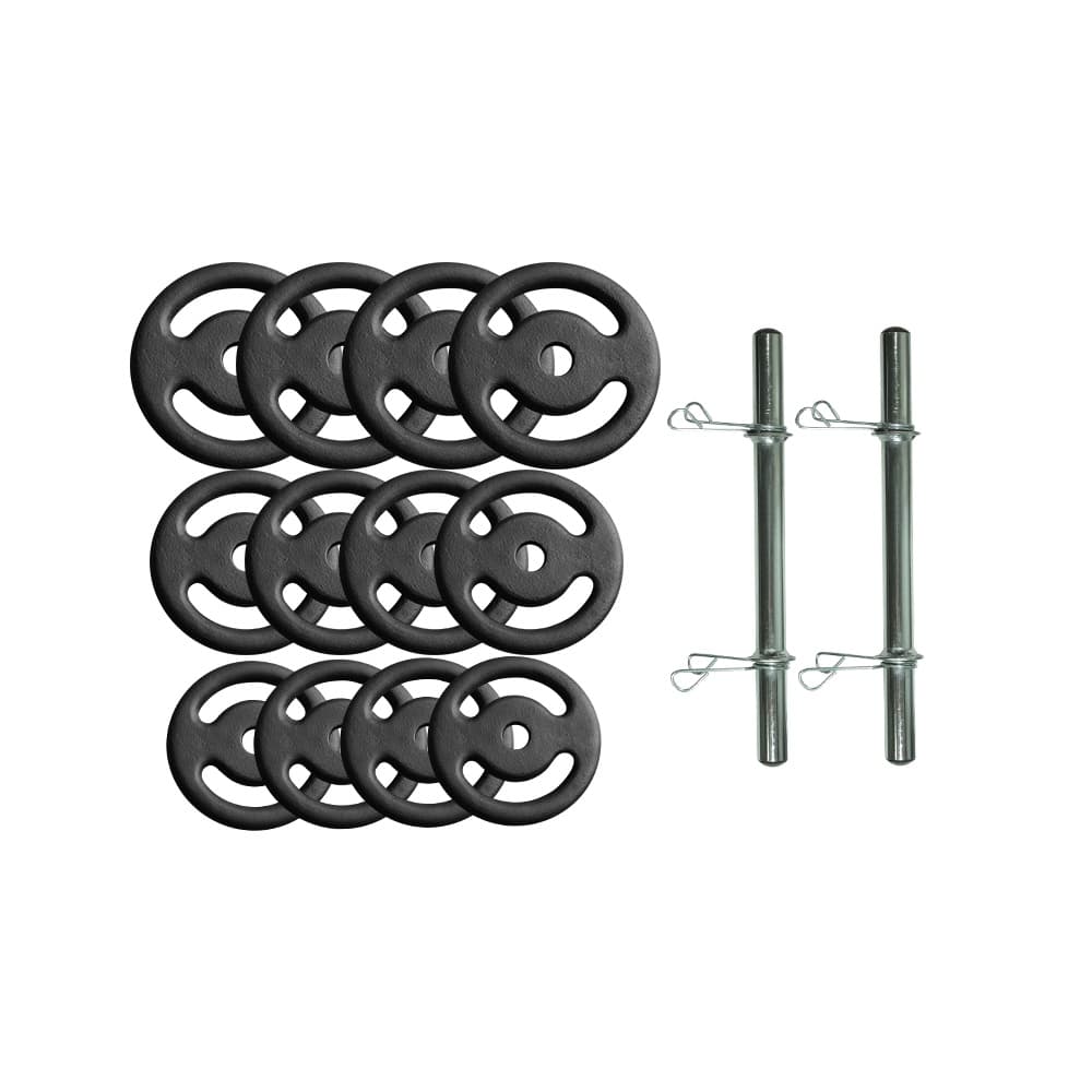 Kit Halter 24 Kg Barras E Anilhas Treino Em Casa