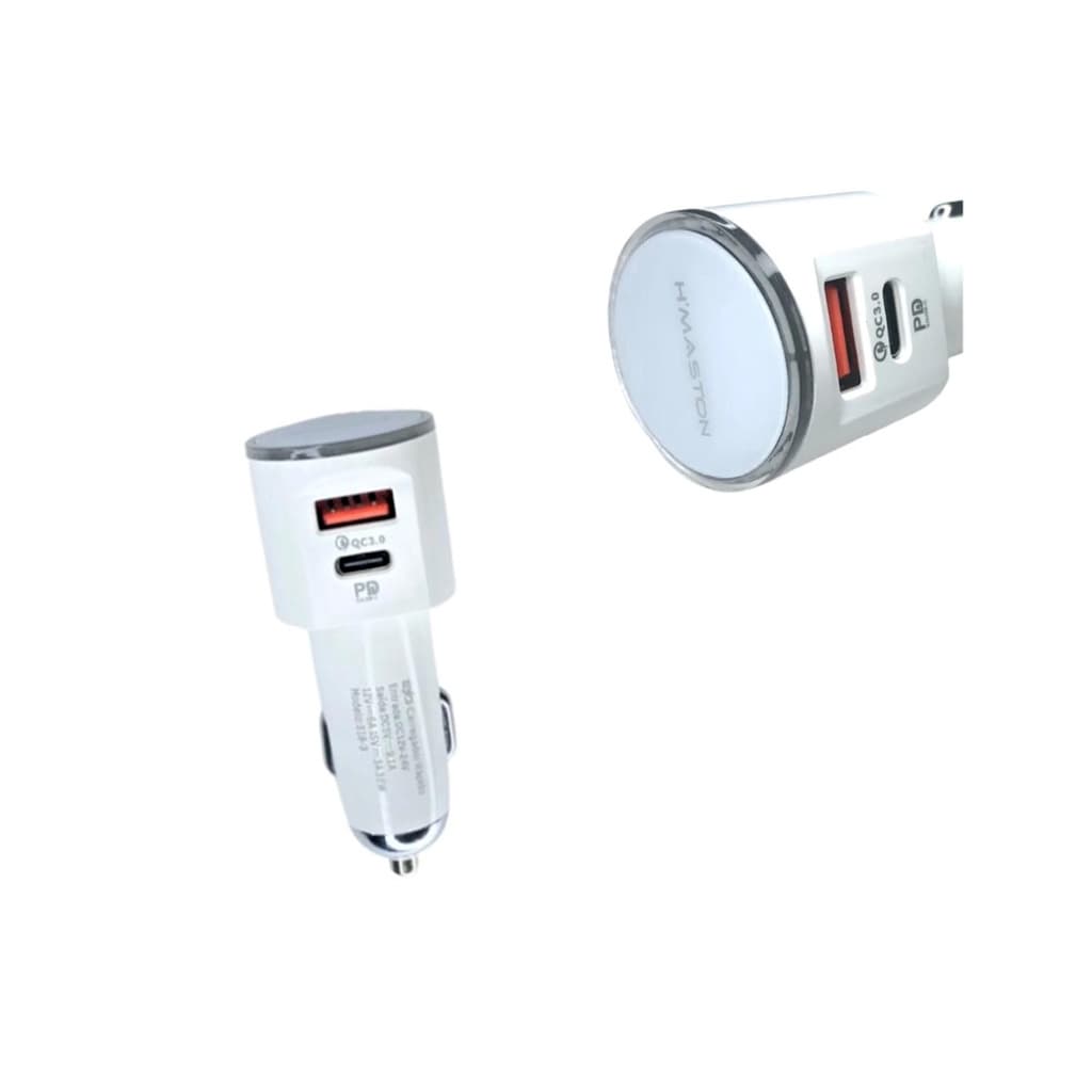 Carregador Veicular Fonte Carro Turbo Tipo C e Usb 9.1A Carga Rápida
