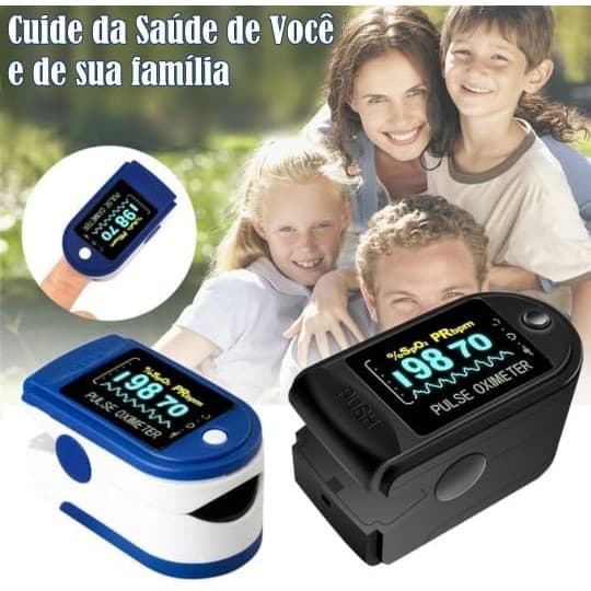 Oxímetro Digital - Saturímetro de Oxigenação e Batimentos Cardíacos Monitor de Pulso de dedo